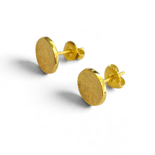 Tezer Round Concave Scratch detail Studs
