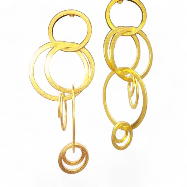 Tezer Orbit Cascade Drop Earrings