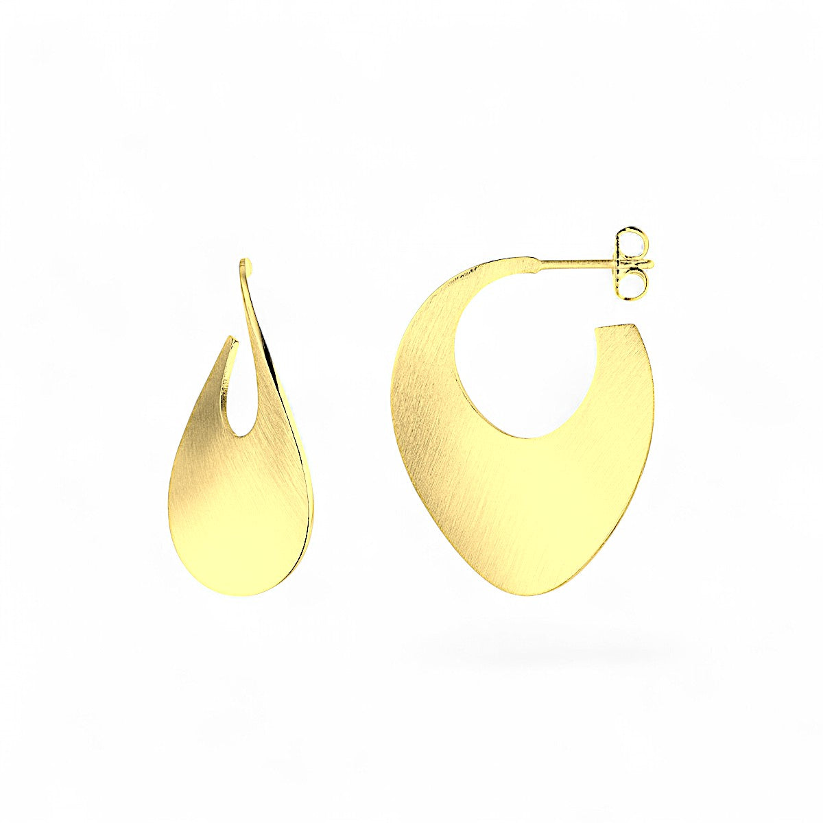 Tezer Wide Open Crescent Hoop Earrings