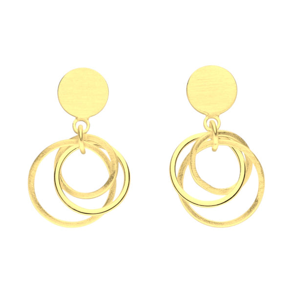 Tezer Orbit Trio Drop Earrings