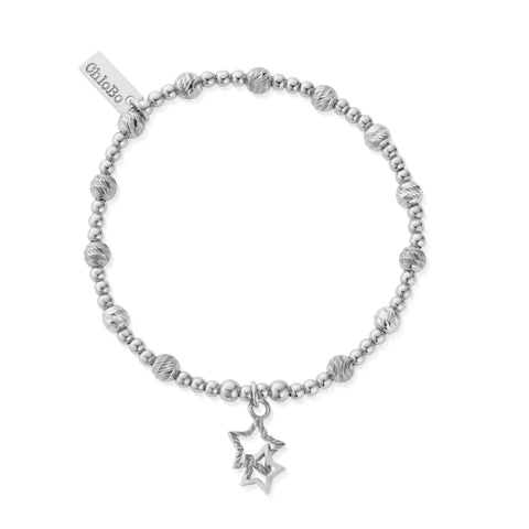 ChloBo Silver Sparkle Interlocking Star Bracelet