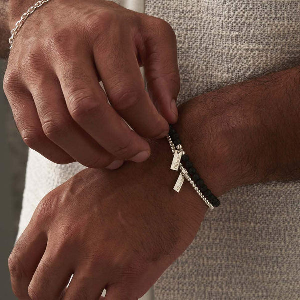 ChloBo Men's Black Lava Bracelet