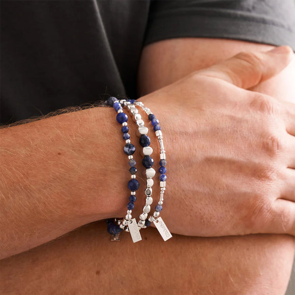 ChloBo Men's Sodalite Barbell Bracelet