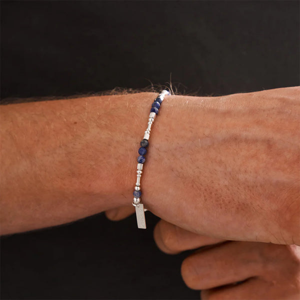 ChloBo Men's Sodalite Barbell Bracelet
