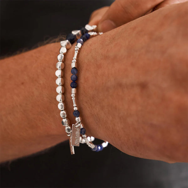 ChloBo Men's Sodalite Barbell Bracelet
