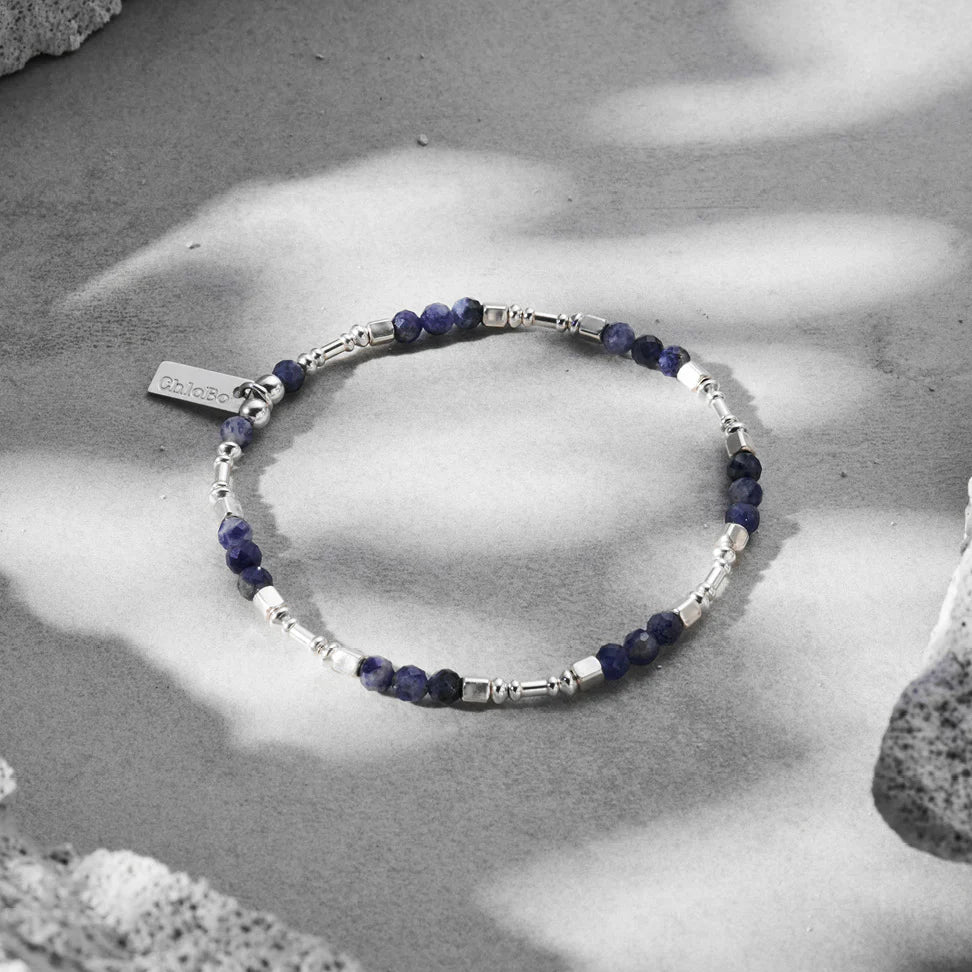 ChloBo Men's Sodalite Barbell Bracelet