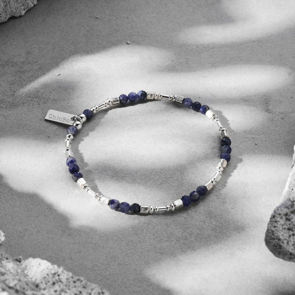 ChloBo Men's Sodalite Barbell Bracelet
