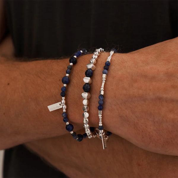 ChloBo Men's Sodalite Barbell Bracelet