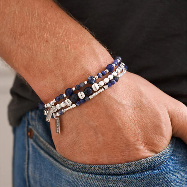 ChloBo Men's Sodalite Barbell Bracelet