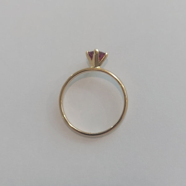 9ct Yellow Gold 4mm Square Rhodolite Stacking Ring