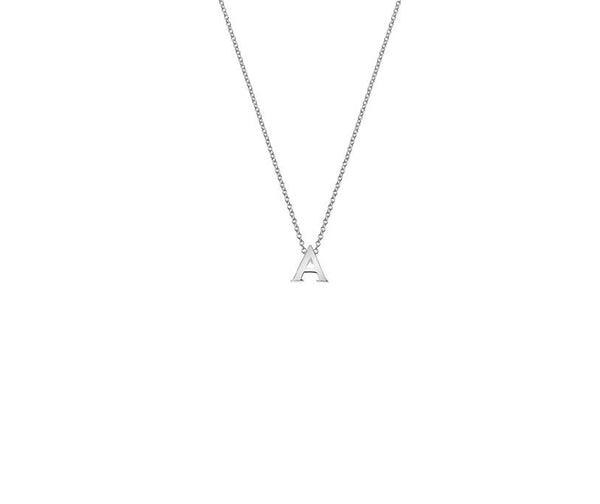 Sterling Silver Chunky Initial Pendant and Chain