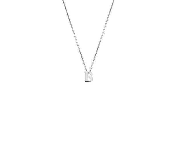 Sterling Silver Chunky Initial Pendant and Chain