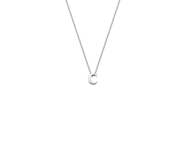 Sterling Silver Chunky Initial Pendant and Chain