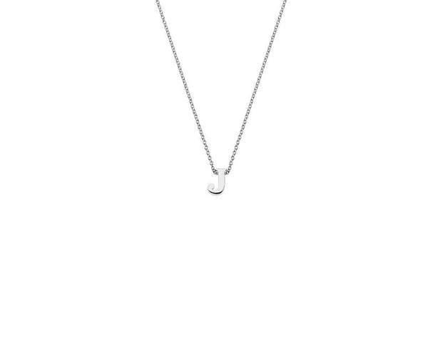 Sterling Silver Chunky Initial Pendant and Chain