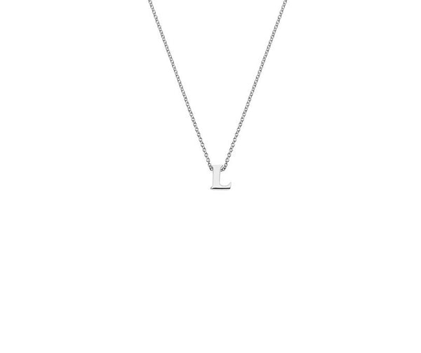 Sterling Silver Chunky Initial Pendant and Chain