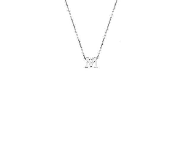 Sterling Silver Chunky Initial Pendant and Chain