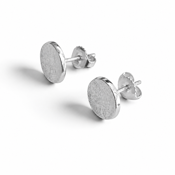 Tezer Round Concave Scratch detail Studs