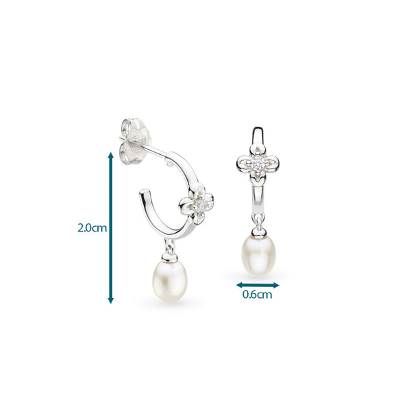 Kit Heath Blossom Flyte Honey Flower Pearl Hoop Earrings