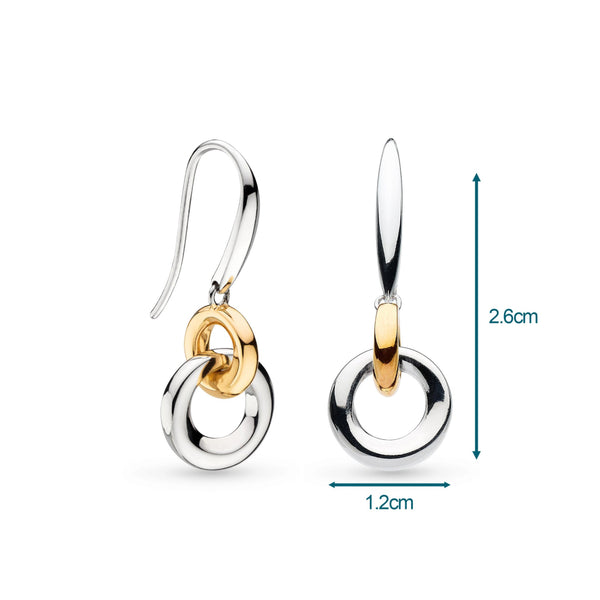 Kit Heath Bevel Cirque Link Golden Drop Earrings