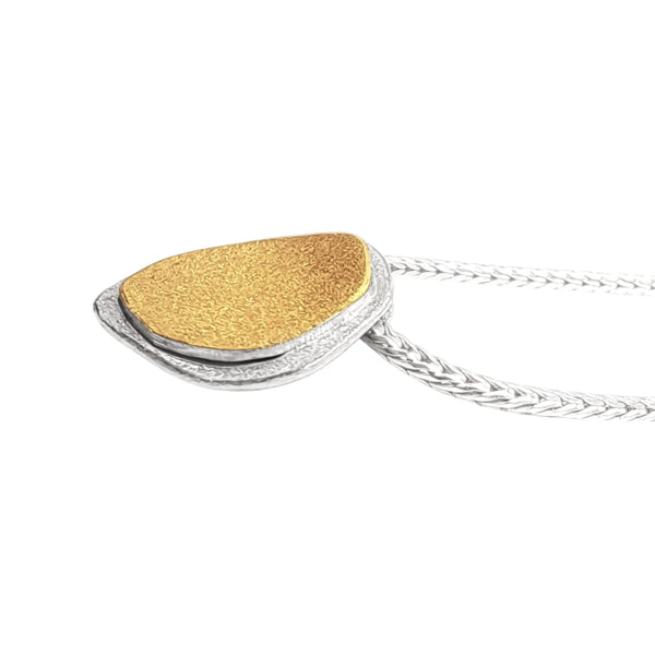 'Solstice Disc' Silver & 22ct Gold Necklace