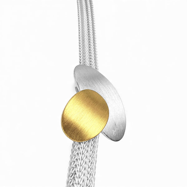 'Stellar Crossing' Silver & 22ct Gold Necklace