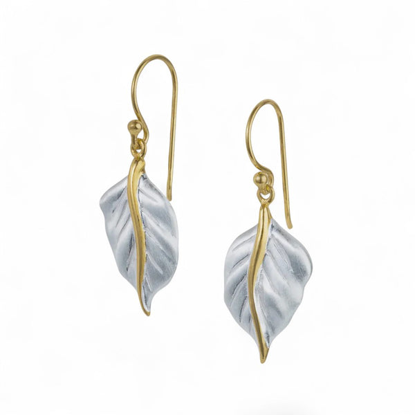 Christin Ranger Gold and Silver Leaf Drop Earring