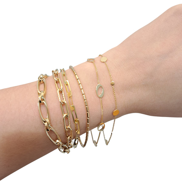 Double-Link 9ct Yellow Gold Chain Bracelet