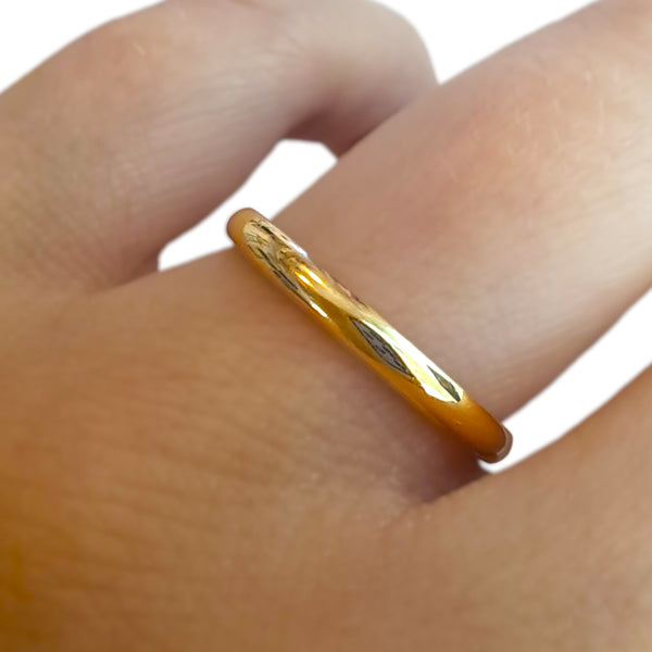 WILDE Polished 9ct Yellow Gold 2mm Medium Court Ring