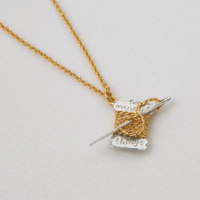 Alex Monroe Twine and Needle 'For Mending Things' Necklace
