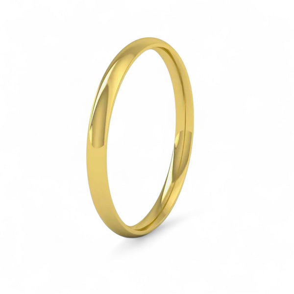 WILDE Polished 9ct Yellow Gold 2mm Medium Court Ring