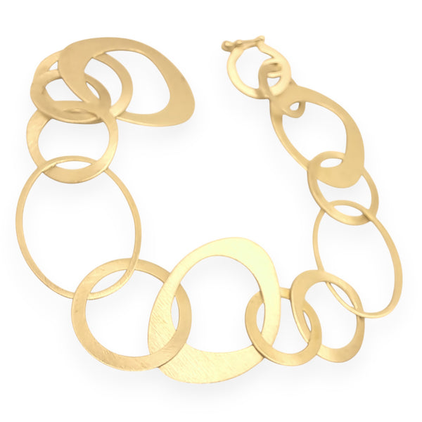 Tezer Large Brushed Ovals and Circles Bracelet
