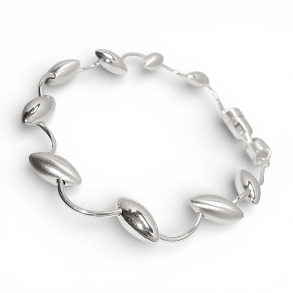 Tezer Fluid Pod Brushed and Polished Bracelet