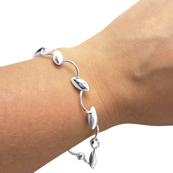 Tezer Fluid Pod Brushed and Polished Bracelet