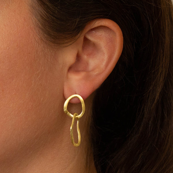 Beyond Biasa Brushed Organic Shapes Earrings