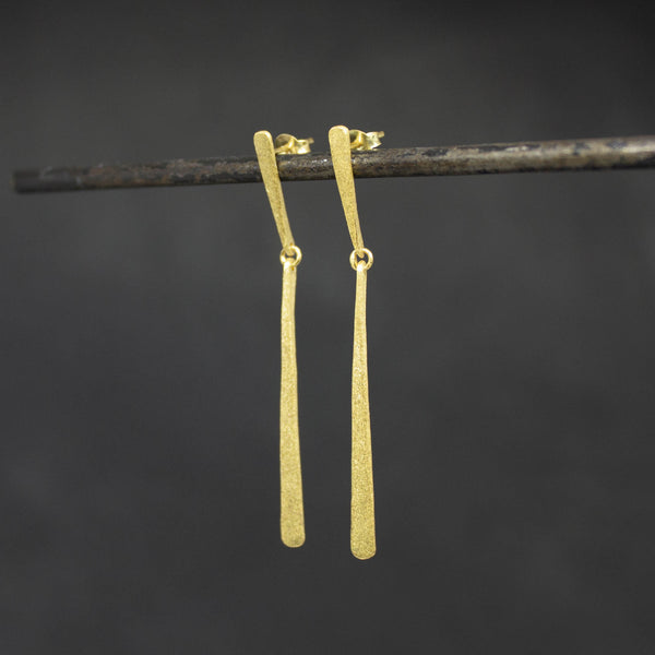 Beyond Biasa Brushed Long Drop Earrings