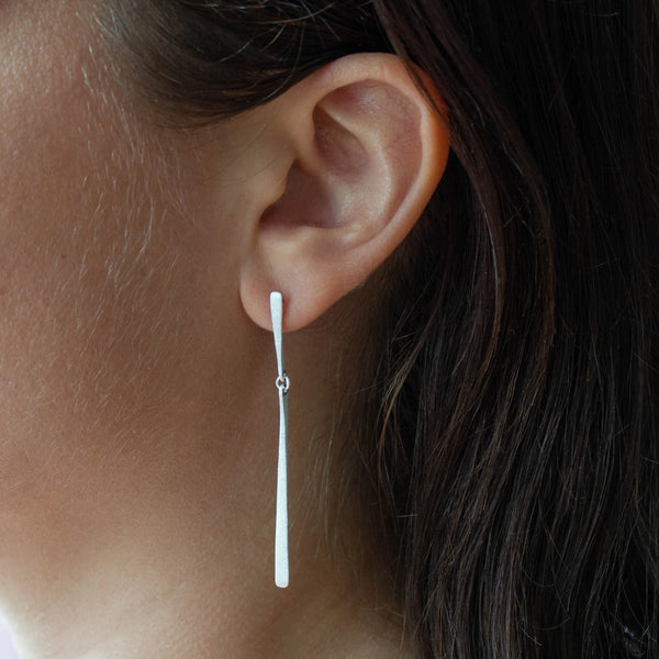Beyond Biasa Brushed Long Drop Earrings