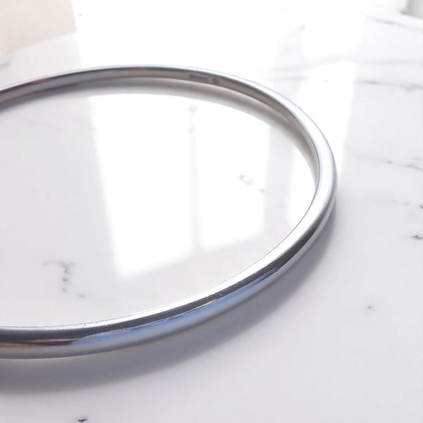 3mm Silver Polished Bangle - Round Wire