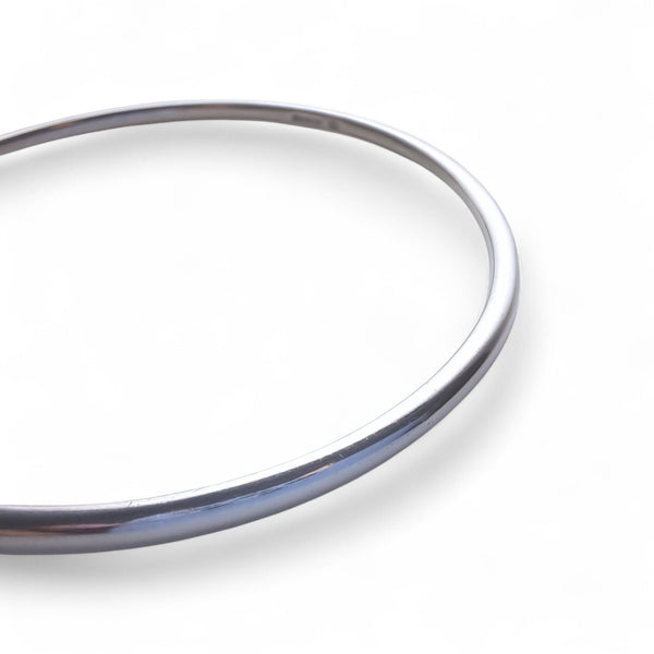 3mm Silver Polished Bangle - Round Wire