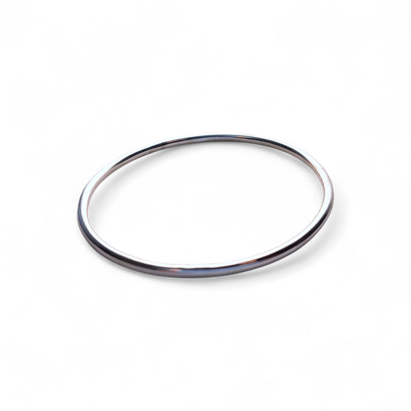 3mm Silver Polished Bangle - Round Wire