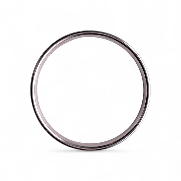 8mm Silver Polished Bangle - Heavy Oval Wire