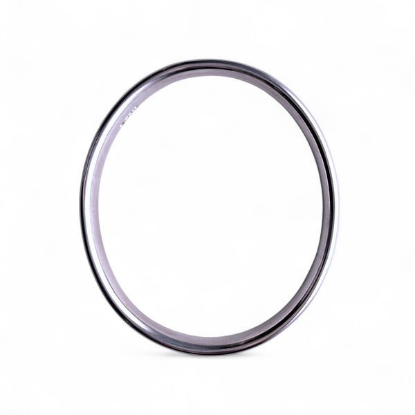 8mm Silver Polished Bangle - Heavy Oval Wire