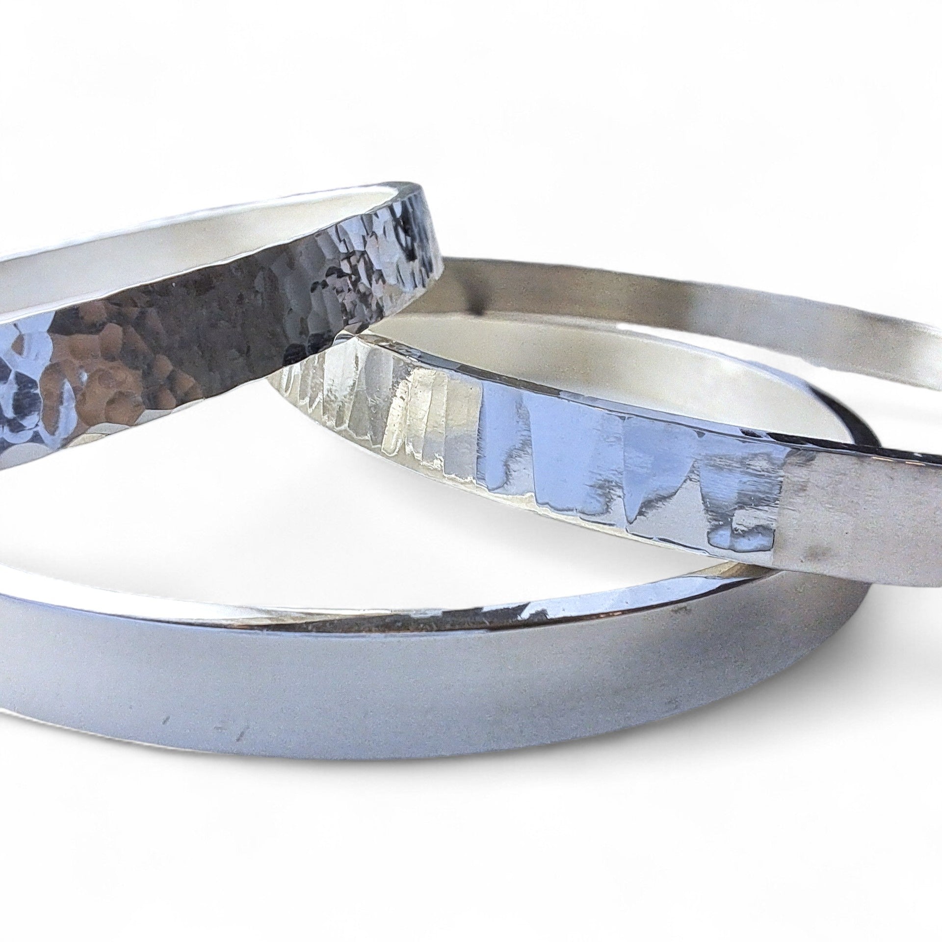 6mm Silver Bangle - Medium Flat-Strip Wire