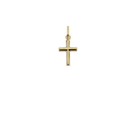 9ct Yellow Gold Small Simple Cross Necklace