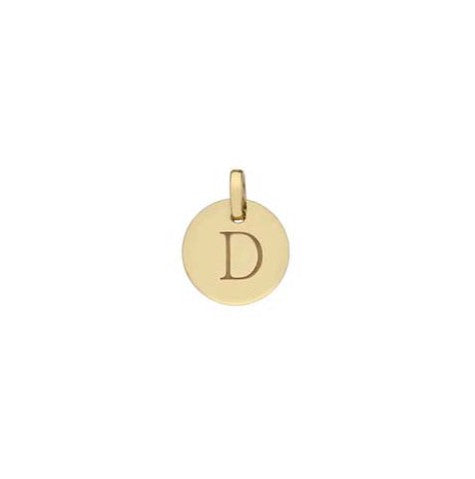 9ct Gold Disc Letter Pendants