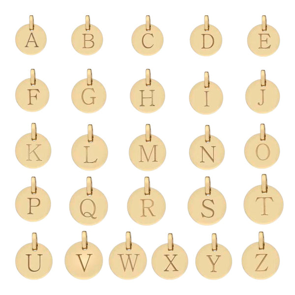9ct Gold Disc Letter Pendants