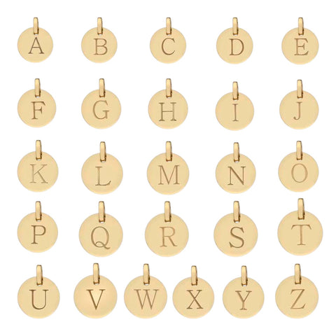9ct Gold Disc Letter Pendants