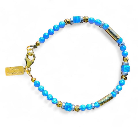 Yaron Morhaim Gold Opalite Beaded Bracelet