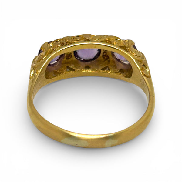 Vintage 'Violet Tide' 18ct Yellow Gold Amethyst and Diamond Ring