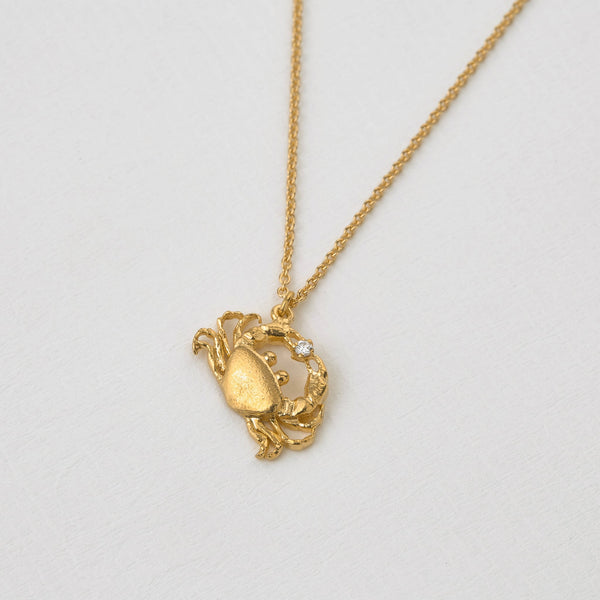 Alex Monroe Cheeky Crab Diamond Necklace