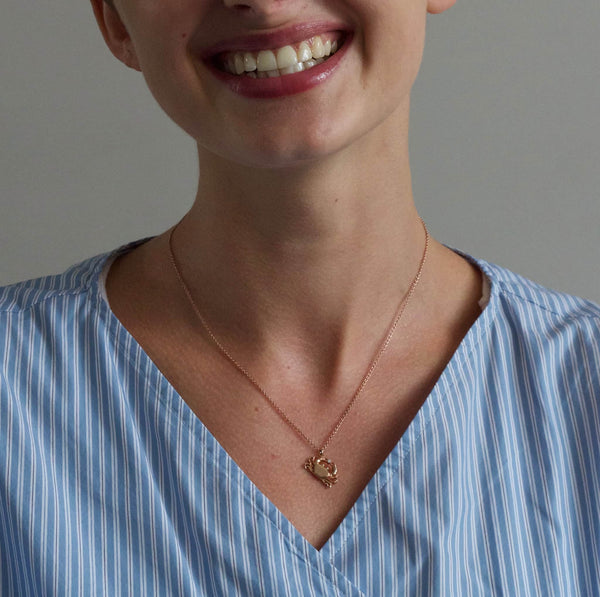 Alex Monroe Cheeky Crab Diamond Necklace